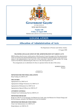 Gazette No 100 of 22 August 2008