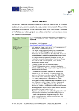 Lillo in Site Analysis