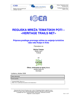 Regijska Mreža Tematskih Poti – »Heritage Trails Net«