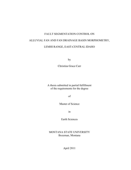 Fault Segmentation Control on Alluvial Fan and Fan