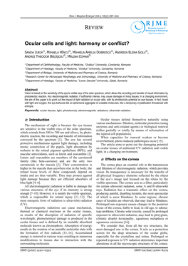 Ocular Cells and Light: Harmony Or Conflict?