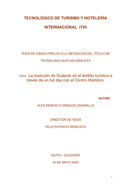 Tecnológico De Turismo Y Hotelería Internacional Ithi