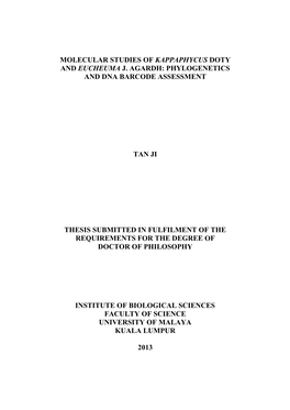 Phylogenetics and Dna Barcode Assessment Tan Ji