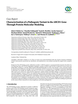 Characterization of a Pathogenic Variant in the ABCD1 Gene Through Protein Molecular Modeling