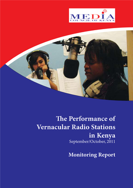 The Performance of Vernacular Radio Stations in Kenya September/October, 2011
