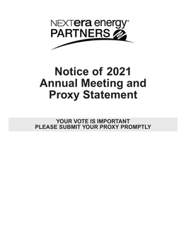 Notice of 2021 Annual Meeting and Proxy Statement