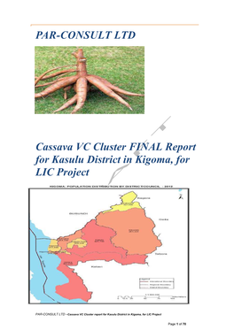 Cassava Value Chain Cluster Development in Kasulu, November