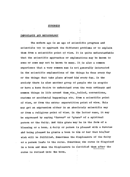 SYNOPSIS IMPORTANCE and METHODOLOGY the Modem Age