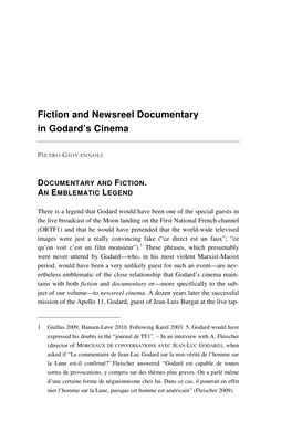 Fiction and Newsreel Documentary in Godard's Cinema