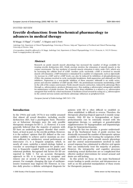 Erectile Dysfunction: from Biochemical Pharmacology to Advances in Medical Therapy