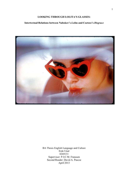 1 LOOKI G THROUGH LOLITA's GLASSES: Intertextual Relations