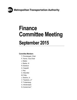 Finance Committee Meeting September 2015