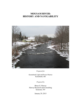 Mousam River: History and Navigability