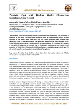 Prostatic Cyst with Bladder Outlet Obstruction Symptoms. Case Report