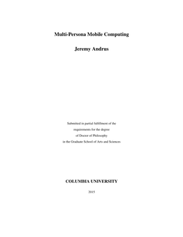 Multi-Persona Mobile Computing