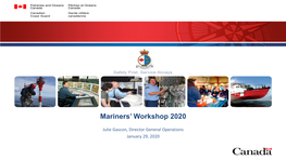 Mariners' Workshop 2020