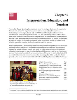 Chapter 5: Interpretation, Education, and Tourism