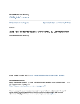 2015 Fall Florida International University FIU 50 Commencement