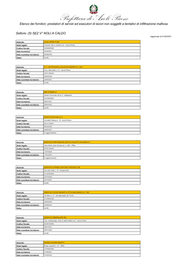 Prefettura Di Ascoli Piceno Elenco Dei Fornitori, Prestatori Di Servizi Ed Esecutori Di Lavori Non Soggetti a Tentativi Di Infiltrazione Mafiosa