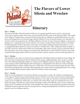 The Flavors of Lower Silesia and Wroclaw Itinerary