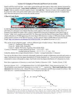 Lecture 12- Examples of Networks and Power Laws in Action Small