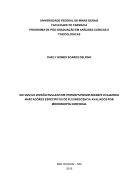 Universidade Federal De Minas Gerais Faculdade De Farmácia Programa De Pós-Graduação Em Análises Clínicas E Toxicológicas