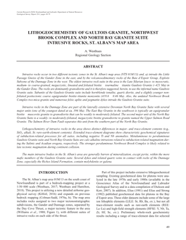 Lithogeochemistry of Gaultois Granite, Northwest Brook Complex and North Bay Granite Suite Intrusive Rocks, St