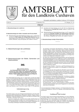 AMTSBLATT Für Den Landkreis Cuxhaven