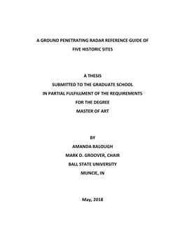 A Ground Penetrating Radar Reference Guide of Five Historic Sites