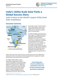 India's Utility-Scale Solar Parks a Global Success Story