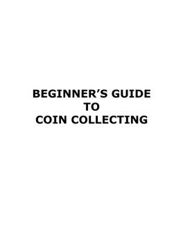 Beginner's Guide to Coin Collecting