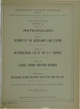 Records of the Queen Mary Land Station