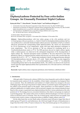 An Unusually Persistent Triplet Carbene