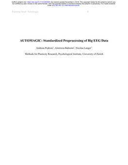 AUTOMAGIC: Standardized Preprocessing of Big EEG Data