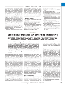 Ecological Forecasts: an Emerging Imperative James S