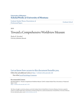 Toward a Comprehensive Worldview Measure Shailee R