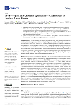 The Biological and Clinical Significance of Glutaminase In