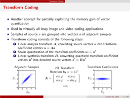 Transform Coding Transform Coding