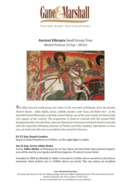 Ancient Ethiopia Meskel Tour