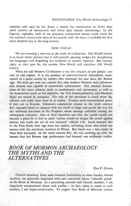 Book of Mormon Archaeology: the Myths and the Alternatives