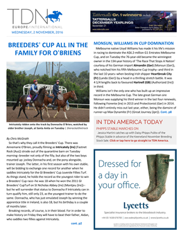 Breeders= Cup All in the Family for O=Briens Cont