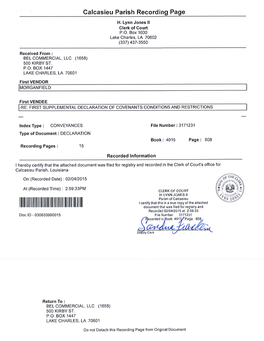 Supplemental Declaration of Covenants, Conditions, and Restrictions for Morganfield (Formerly Waterside) Traditional Neighborhood Development