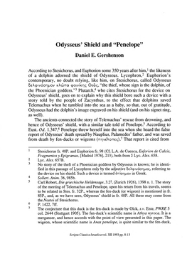 Odysseus' Shield and “Penelope”