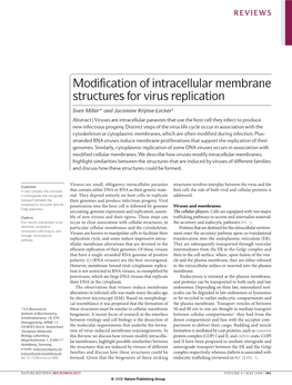 Modification of Intracellular Membrane Structures for Virus Replication