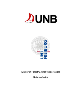 Master of Forestry, Final Thesis Report Christian Scriba