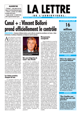 Canal + : Vincent Bolloré Prend Officiellement Le Contrôle