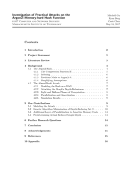 Investigation of Practical Attacks on the Argon2i Memory-Hard Hash