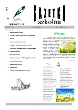 Wiosna 2016 S P 1 Bukowno