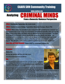 CRIMINAL MINDS from a Domestic Violence Perspective
