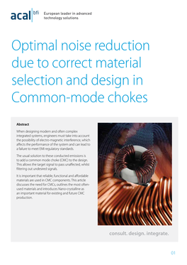 Optimal Noise Reduction Due to Correct Material Selection and Design in Common-Mode Chokes